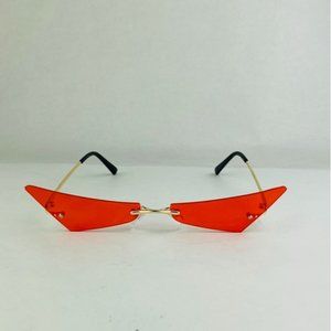 rimless cat eye shaped sunglasses